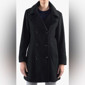 Alpine Swiss Mid Length Wool Blend Peacoat Style Norah EUC XL Dark Navy Corpcore